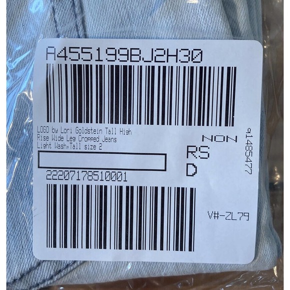 NEW LOGO by Lori Goldstein High Rise Jeans Size 2 Tall Wide Leg Cropped - Picture 11 of 11